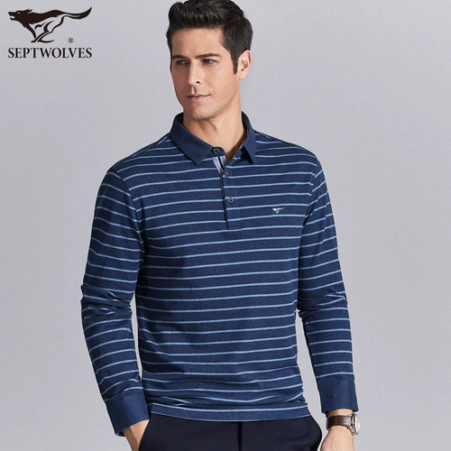 Septwolves, осенний лонгслив, хлопковая футболка polo, 2020