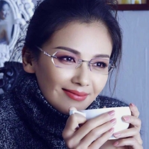 Branded reading glasses ultra-light fashionable and elegant reading glasses for women anti-radiation fatigue frameless diamond-cut anti-blue light
