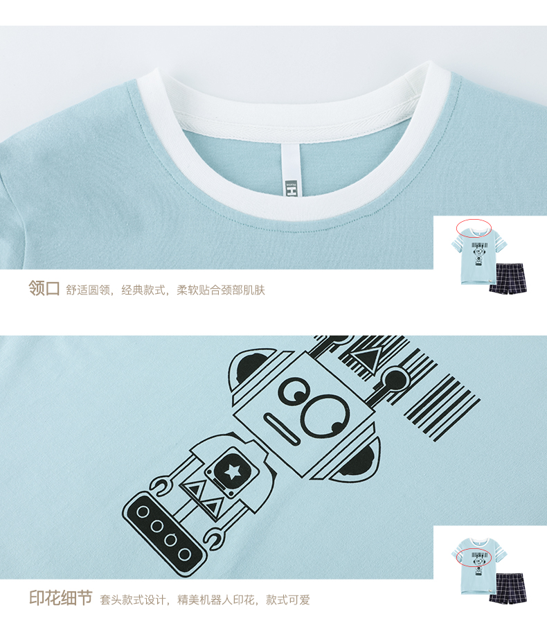 Phim hoạt hình trẻ em đồ ngủ nam cotton ngắn tay mùa hè cậu bé lớn boy girl bông cha mẹ và con mặc dịch vụ nhà đồ ngủ bộ đồ ngủ ngắn tay