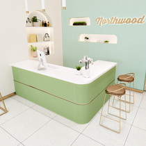 Cash register simple modern shop small beauty salon womens clothing shop L-shaped corner nail salon paint commercial bar