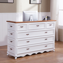 Retro clothing store cashier shop small counter simple modern beauty salon reception bar cashier counter