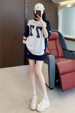 设计感字母印花短袖阔腿短裤两件套女夏季，女装套装/套裙，江南