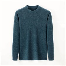 羊毛衫男圆领中年男士休闲毛衣纯色打底针织衫ALXB2119-P175图片