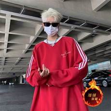 抖音得物供货提供视频秋冬重磅美式宽松织带圆领卫衣0332，男装卫衣，电商A486