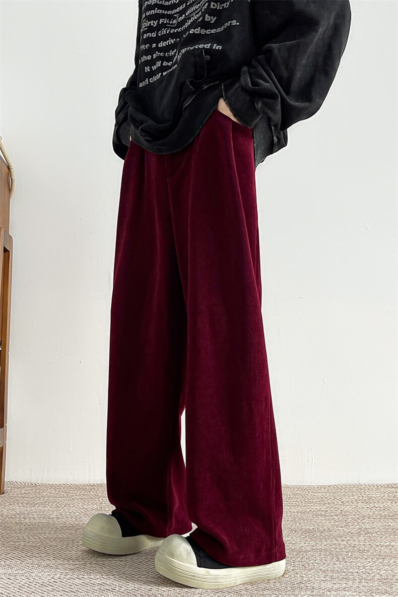 8XL-M特大码灯芯绒西裤男垂感宽松直筒休闲裤阔腿裤K987P50控68,男装西裤,电商D206-1