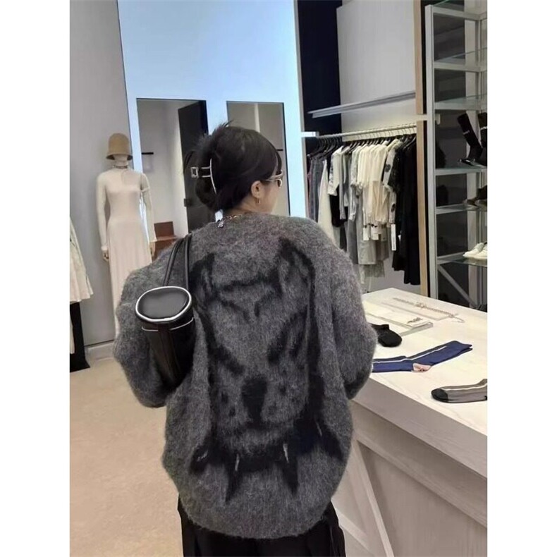 马海毛毛衣圆领套头针织衫男情侣同款长袖潮,男装针织衫/毛衣,星座716-2