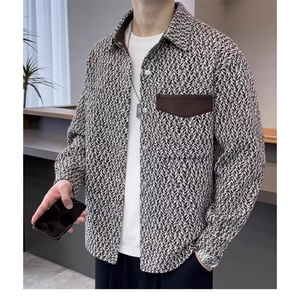 秋季新款小香风衬衫外套男韩版百搭宽松翻领夹克上衣JK097-P60图片