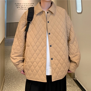 MY8158/P85秋冬新款菱形格轻薄棉衣宽松外套男女棉衬衣薄棉外套图片