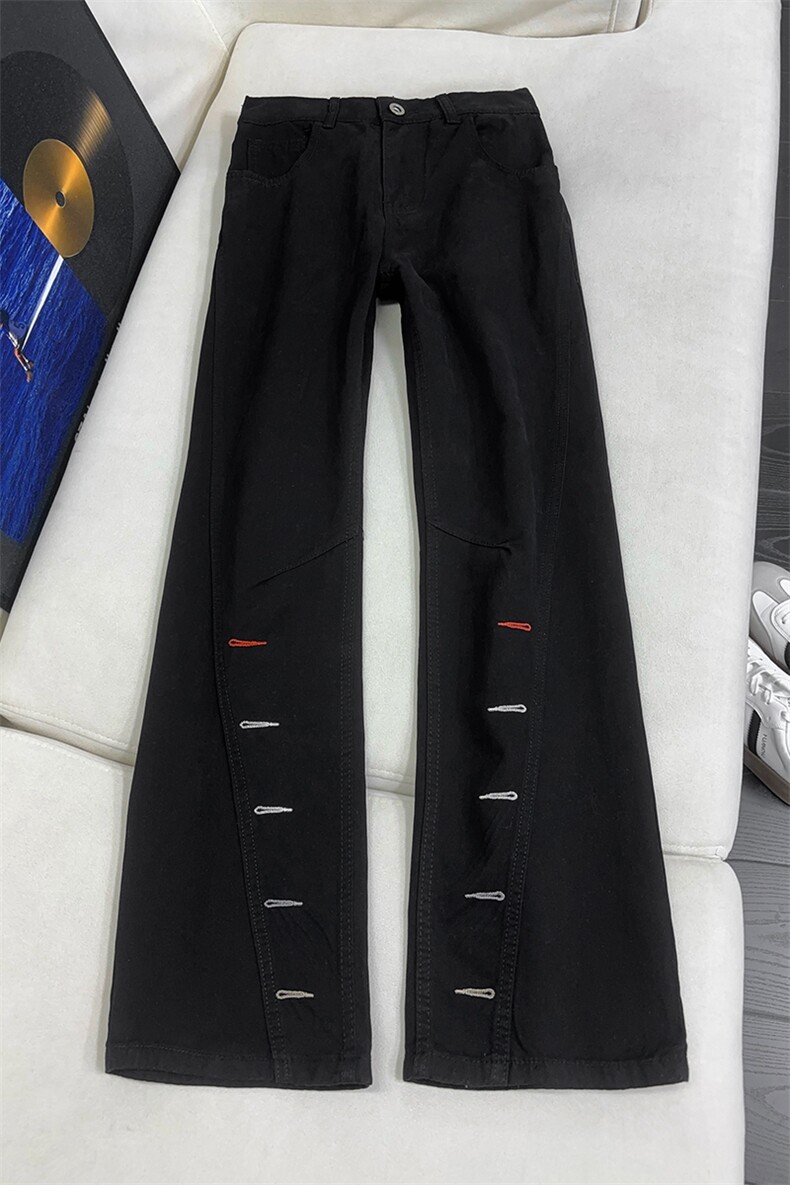 B221美式ins高街暗黑修身微喇休闲洗褪牛仔裤LK26640-特P45控78,男装牛仔裤,电商B221