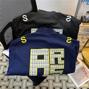 加绒加厚冬款男立领棉衣字母刺绣夹棉保暖棉服外套MA8091 P85图片