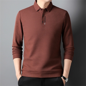 翻领polo衫男加绒加厚长袖t恤休闲宽松上衣服打底衫男生2024年图片