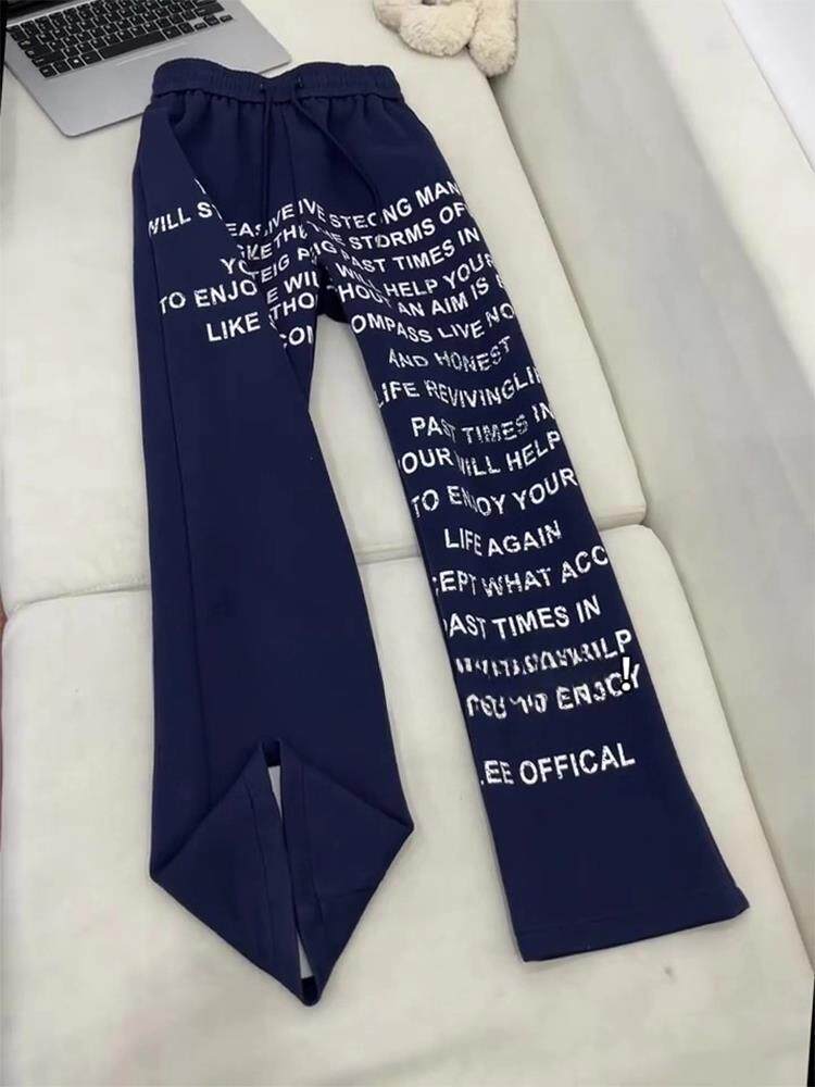 美式高街满印字母卫裤男潮牌宽松运动休闲裤垂感直筒裤LCK155-P39,男装休闲裤,星座1008