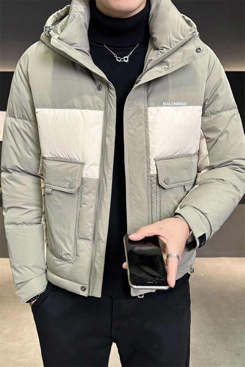 2025新款羽绒服男士冬季拼色连帽羽绒修身外套B240-YR83623,男装羽绒服,电商B240