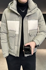 2025新款羽绒服男士冬季拼色连帽羽绒修身外套B240-YR83623，男装羽绒服，电商B240