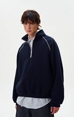 WY08-P58春装华棉复合340克反骨设计套头卫衣，男装卫衣，电商B327