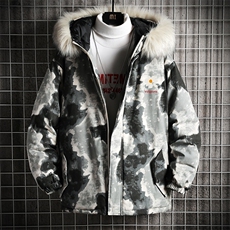 MC49059-P135日系潮衣男大码派克服男工装服外套袄网格，男装棉衣，电商A040A