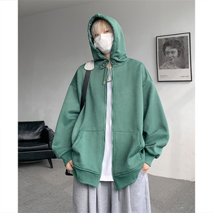扎染撞色格子男女百搭连帽大码卫衣外套 WY10090-特P55 加绒特P65图片