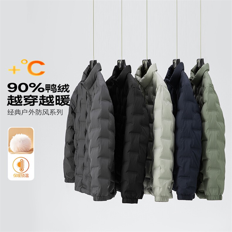 潮牌立领羽绒服男士2025冬季加厚保暖面包服休闲短款外套男装,男装羽绒服,星座914