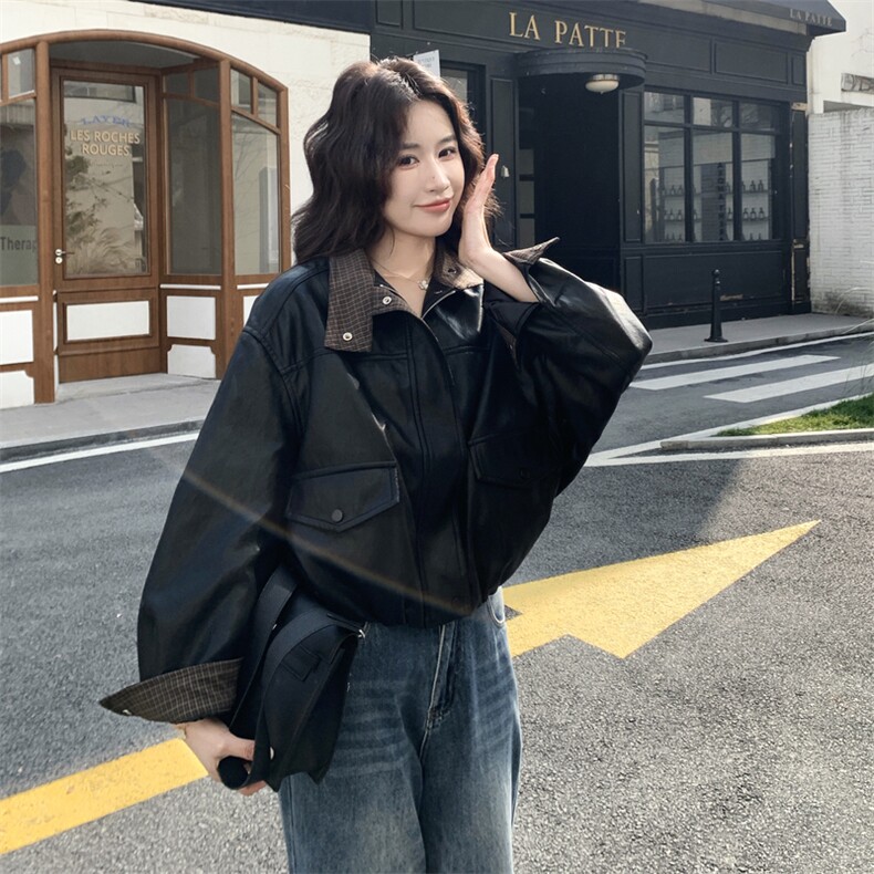 现货新款皮衣短外套浙宝217-1129-185-258，女装皮衣，浙宝217