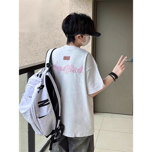 万针全刺绣工艺抖音得物高品质260克重磅纯棉双纱美式高街短袖T恤图片