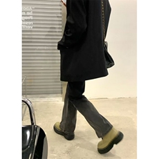 开叉牛仔裤女2025秋季新款宽松直筒显瘦渐变色阔腿裤子高街ins潮，男装牛仔裤，星座506A