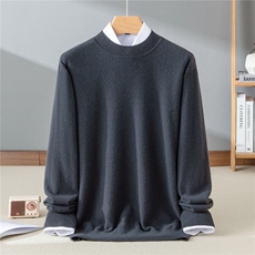 2025秋冬百搭时尚简约单边半高针织衫，男装羊绒套衫，牧群羊绒