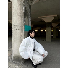 （现货）白色棉服面包服短款自制款，男装棉衣，星座910A