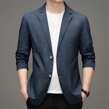 休闲时尚西服男春秋季商务中年男士西装宽松单西绅士外套免烫，男装西服，电商B212（原钱塘6029）