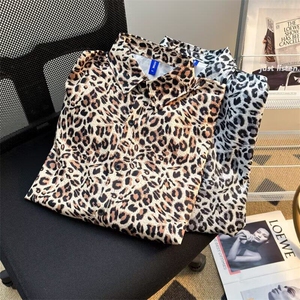 豹纹外套男设计感炸街嘻哈长袖衬衫情侣装夹克上衣服CY1174-P28图片
