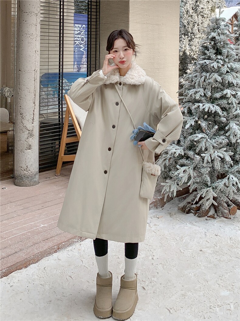 超好看羊羔毛拼接羽绒服女2025冬季新款女装工装保暖加厚派克服潮,女装羽绒服,慧尚依恋