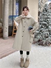 超好看羊羔毛拼接羽绒服女2025冬季新款女装工装保暖加厚派克服潮，女装羽绒服，慧尚依恋
