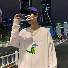 ！21春季新款学生圆领卫衣男百搭印花长袖春装上衣WY122特P25，男装卫衣，电商B220