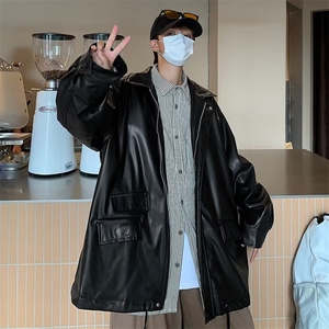 美式复古皮衣工装夹克男秋季男装宽松街头上衣户外百搭休闲外套图片