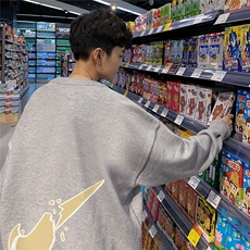 1港风圆领中性情侣潮流大码M-5XL印花加厚毛衣男7688P48加绒P55，男装针织衫/毛衣，星座226-2