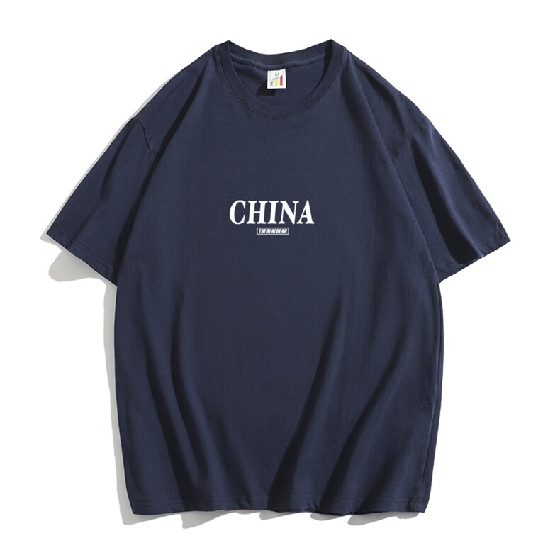 T66大码男女休闲圆领短袖五分半袖宽松T恤字母印花团队服夏装TEE,男装T恤,星座115A-1
