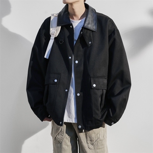 JK8863-P80 L-9XL2025秋冬新款翻领夹克外套 控138图片