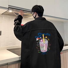 牛仔夹克男大码牛仔外套男茄克NJ77332-P60加绒款-P75，男装夹克，电商A040