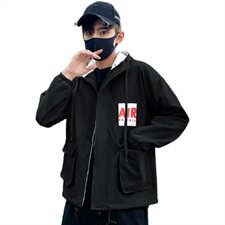 秋季外套男韩版潮流宽松帅气连帽青少年上衣夹克男J，男装夹克，电商B226-2（原B217-2）