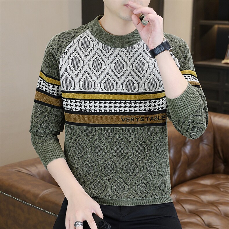 秋冬新款男士加厚潮流针织衫内搭个性图案毛衣1018-1-M629-P38,男装针织衫/毛衣,星座1018-1​