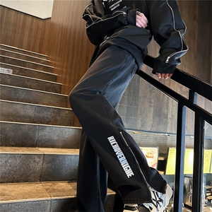 k1074-p55-控78 M-5XL 现货宽松拉链cleanfit牛仔裤马丁靴黑暗图片
