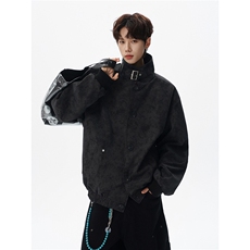 街头美式潮牌解构拼接翻领夹克情侣宽松百搭外套W372TP78控138，男装夹克，电商A170