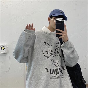 S6078-P35 春季圆领卫衣男大码韩版宽松长袖外套男图片