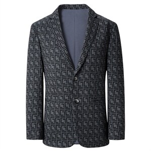 西服男秋季潮款休闲印花小西服上衣中年男士单西外套ASD2290-P180,男装西服,电商B212（原钱塘6029）