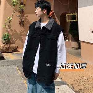 MJ227J-p68-限价98 M-5XL抖音情侣棉马甲加绒大码羊羔毛cityboy图片