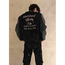 春秋季夹克男女款外套子龙凤呢拼皮百搭上衣休闲宽松J2003，男装夹克，星座1116A（原606A-3）