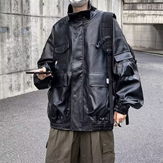 美式复古重磅高级感机车皮衣夹克外套男女潮牌飞行服Y1017P83网图，男装夹克，电商B245