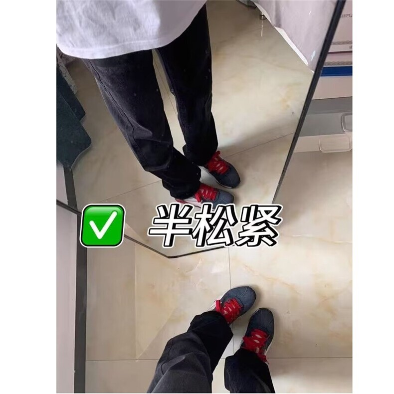 窄版直筒牛仔裤男春秋美式高街微喇加长高个子修身烟灰色弯刀裤子,男装牛仔裤,星座1210-1