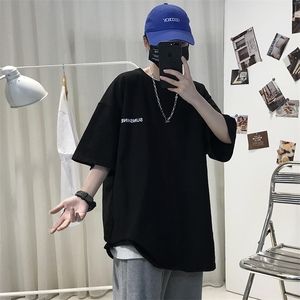 XZ115A-T06 200克纯棉男女字母印花大码S-5XL 10色T恤衫圆领半袖图片