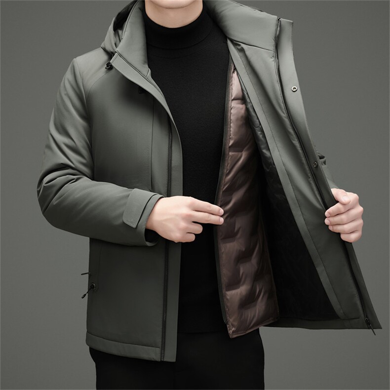 2025冬季新款男士脱帽内胆羽绒服50绒子白鸭绒加厚商务休闲外套图片