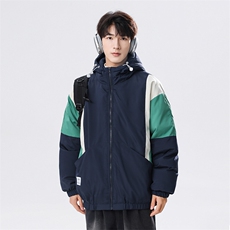 2024秋冬季冲锋衣夹克加厚棉衣宽松拼接情侣外套A436-5919-P105，男装棉衣，电商A436